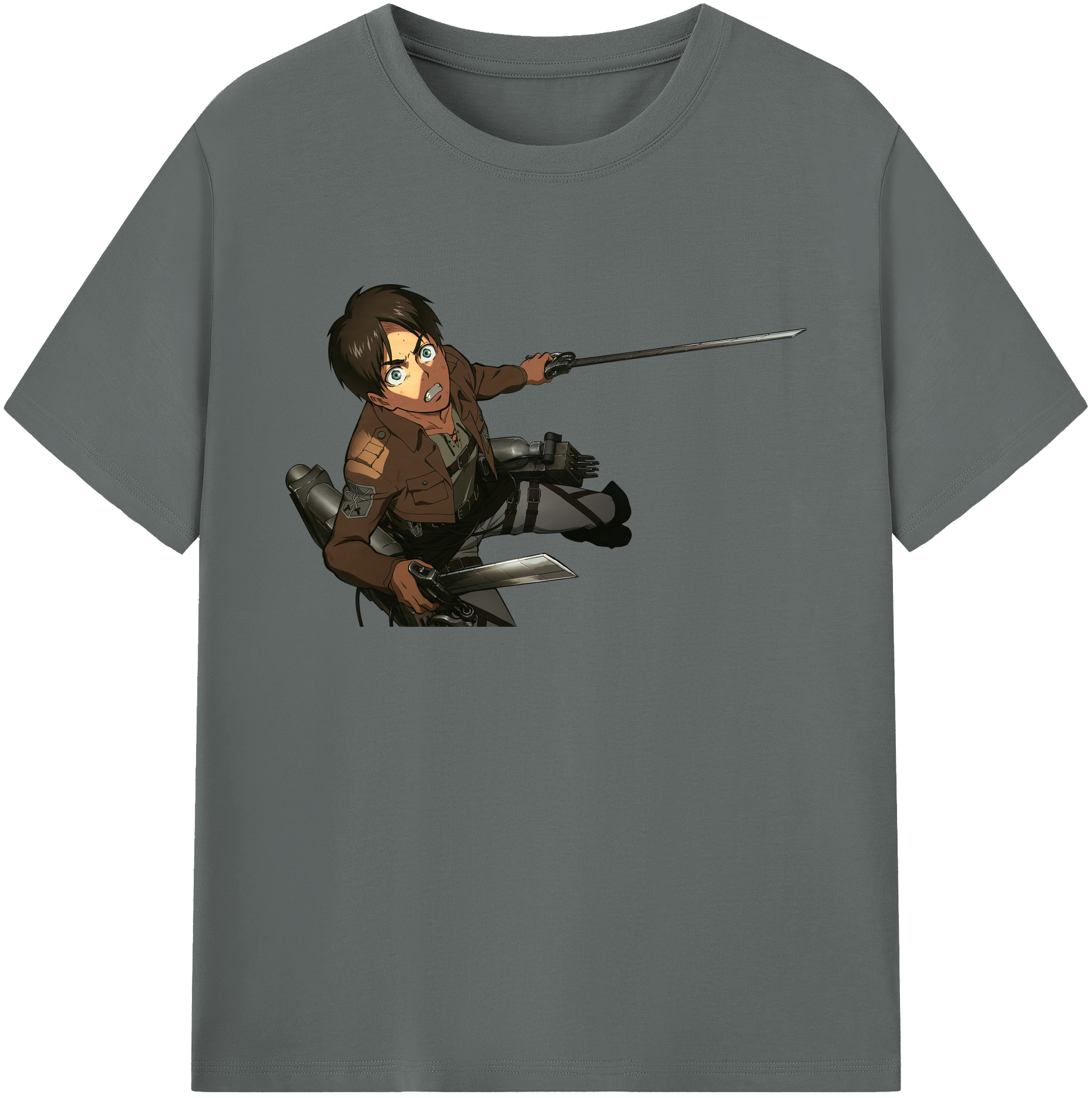 （画像用） 進撃の巨人 エレン･イェーガー Attack on Titan Eren Jäger 綿100％ メンズ半袖Tシャツ｜肌触りやわらか＆通気性